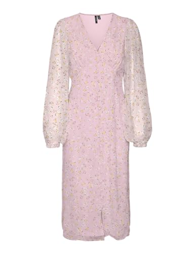 Robe col en V VERO MODA Vmsmilla tissu tissé fluide et finitions soignées