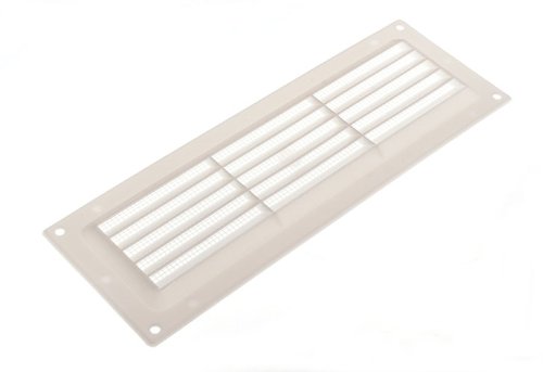 Grille d'aération fixe blanche 24 x 7,6 cm plastique moustiquaire ventilation maison