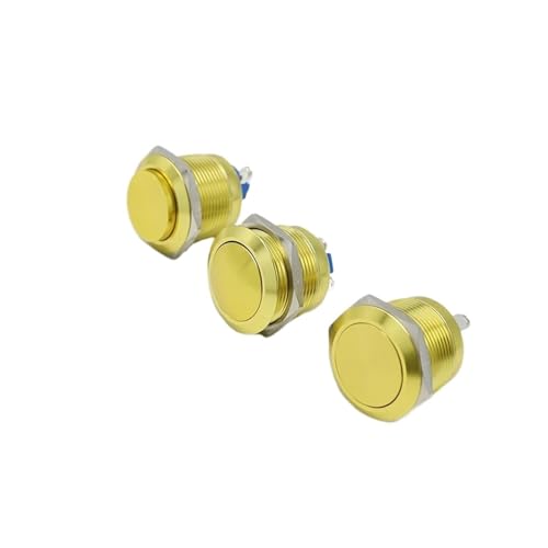 Interrupteur bouton-poussoir 22mm étanche doré borne à vis PC