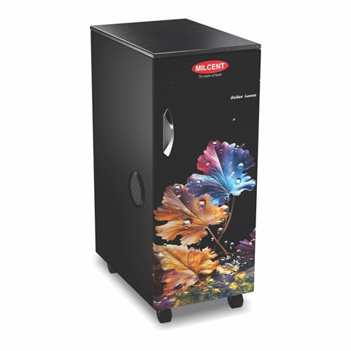 Image of Milcent Stylo Automatic Flour Mill | 1 HP ISI Motor | Stainless Steel Container | Child Safety Lock | 5 Year Motor Warranty | Domestic Atta Chakki for Home Use (Golden Leaves)