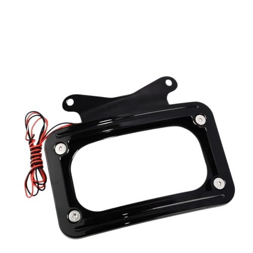 Support de plaque incurvé moto Touring Street Glide avec éclairage LED noir