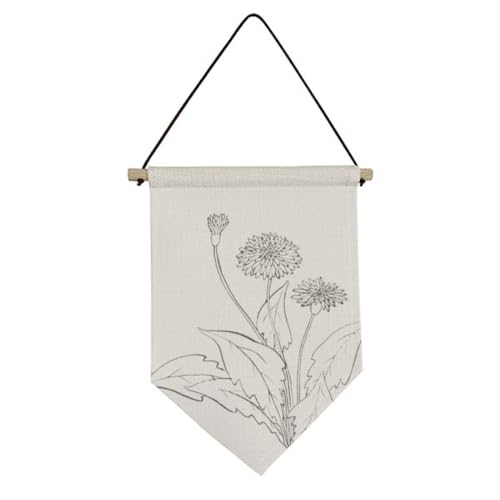 Drapeau en toile fleurs de pissenlit pour créer un coin lecture zen et lumineux