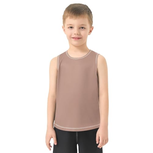 J JOYSAY Brown Boys Tank Top Sleeveless Muscle Shirts Quick Dry Sport Active Workout Kids T-Shirts Casual Children Undershirts 9-10T2
