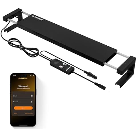 Saltwater Aquarium Light,Smart Reef Coral Light,App with Bluetooth + WiFi Dual Control,DIY Spectrum and Brightness for Saltwater Fish and Reef Tanks,with Real Time Water Temperature Sensor (36-48 IN) Cover