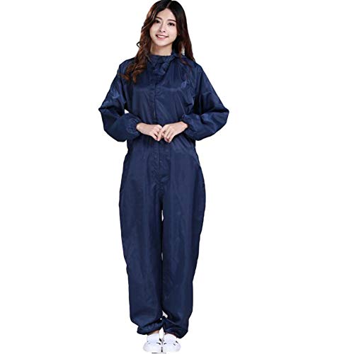 Gemini_mall Combinaison de protection isolante jetable non tissé, sans latex, résistant aux éclaboussures, poignets en tricot élastique pour homme et femme XXXL bleu marine