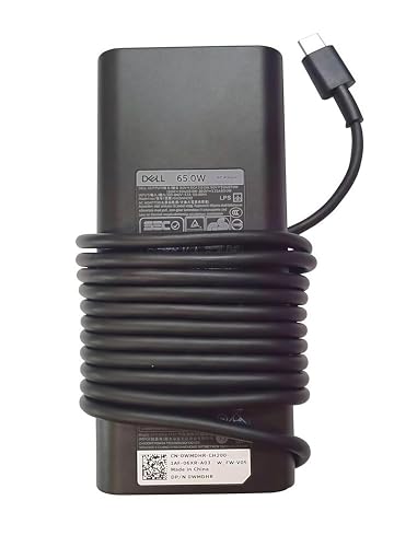 Image of Dell 65W USB-C AC Adapter Without Power Cord Fast Charging Power Supply Compatible with Dell Inspiron, Vostro, Latitude & XPS Series (Part Code: 1P49R)