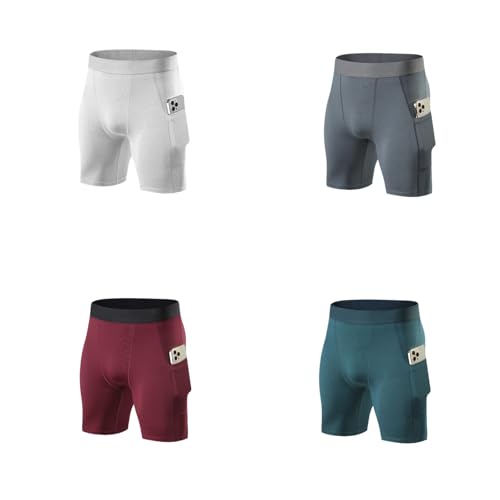 Short de compression rafraîchissant homme running avec poches