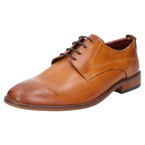 Base London Script Washed, Derby Hombre, Tan, 42 EU