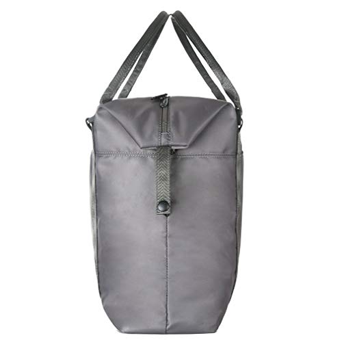 Unisex Large Travel Shoulder Weekender Overnight Bag Handbag Gym Tote Bag with Trolley Sleeve (Grey)