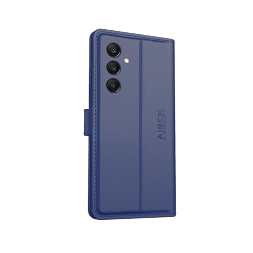 Image of AIBEX for Samsung F17 5G / Samsung A17 5G / Samsung A26 5G Flip Cover Leather Finish with Magnatic Closure | Inside TPU with Card Pockets | Wallet Stand | Complete Protection Flip Case -Blue