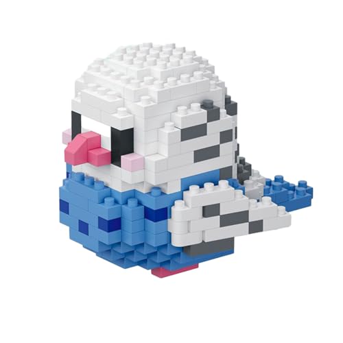 Elegrafy 12 Full Set Gift Box Version - Parrot Cute Bird Series Mini Bricks Micro Building Kit for Kids Pets Toys Compatible Nano (Budgerigar B)
