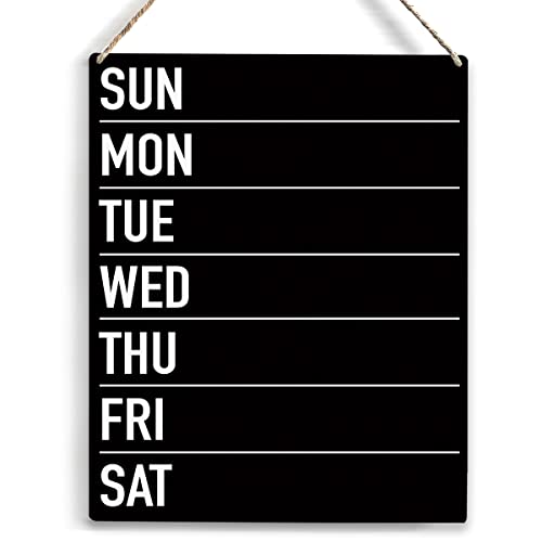 YCYD menu board for kitchen, Sun Mon Tue Wed Thu Fri Sat Wood Sign Rustic Menu Chalkboard Wooden Hanging Plaque for Home Dining Room Wall Art Decoration 8 x 10 Inches Present