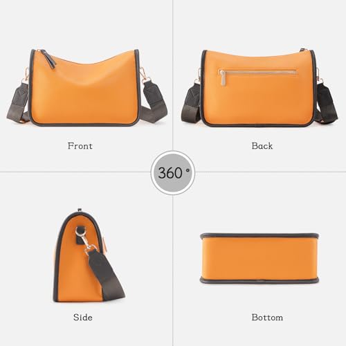 Image of HKCLUF Crossbody Bags Purses for Women Trendy,Vegan Leather Medium Crossbody Purse,Shoulder Bag with 2PCS Adjustable Strap