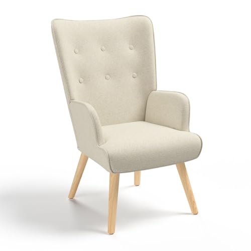 IDMarket Ivar - Sillón escandinavo en tejido beige