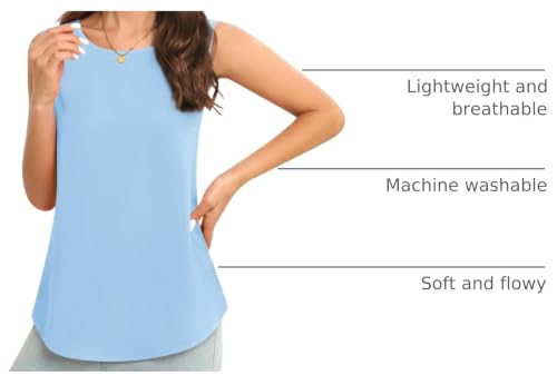 Image of Women's Sleeveless Chiffon Tank Top Business Casual Blouse Tunic Top