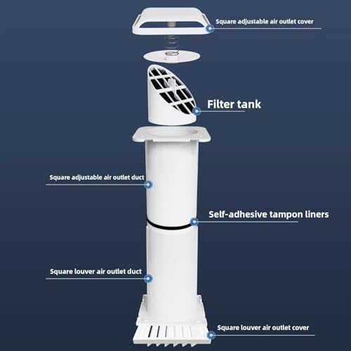 Grille d'aération réglable ABS 110 mm pour conduit de ventilation passive murale