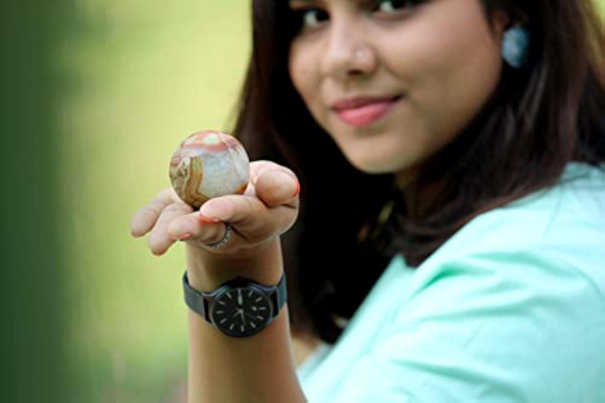 Jet Carnelian Hand Carved Crystal Ball Sphere, Healing