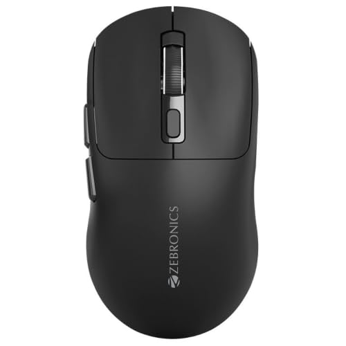 Image of Zebronics Viper 100W Premium Wireless Gaming Mouse, Tri-Mode Rechargeable, 1000Hz Polling Rate, 5 Programmable Buttons, Advanced Windows Software, up to 8000 DPI, Huano Switches, Gaming Grade Sensor