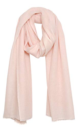 Bovari Echarpe en cachemire - femme/homme - 100% cachemire - très doux, chaud- Taille XL 200 x 70 cm (rose)