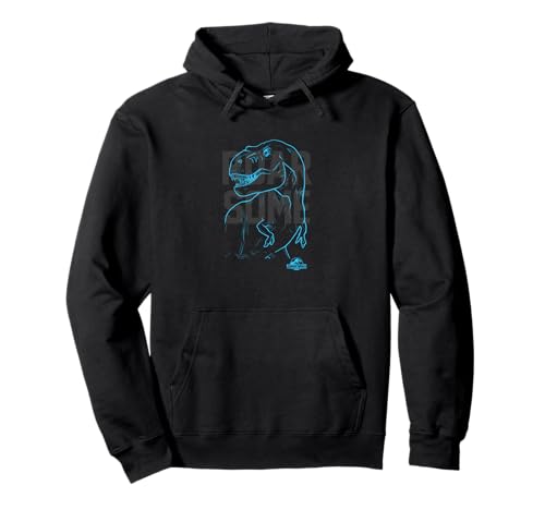 Sweat à capuche Jurassic World T-Rex hoodie noir motif bleu pour homme