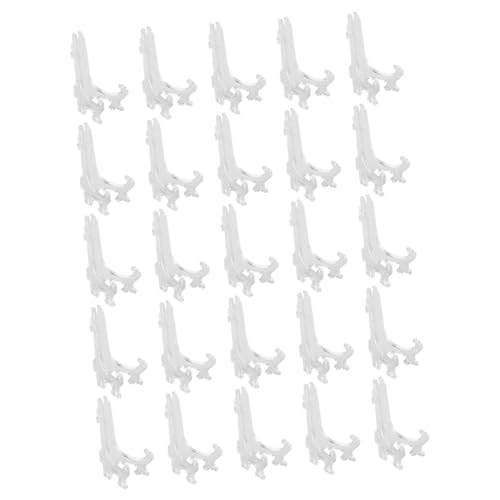 ERINGOGO 25pcs Decorative Rack Picture Stands for Display Transparent Plastic Plate Holders for Home