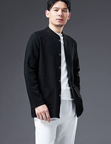 LUZU JUNU Men Chinese Traditional Linen Cotton Tang Suit Top Kung Fu Jacket Spring Fall Thick Bomber Jacket Coat3