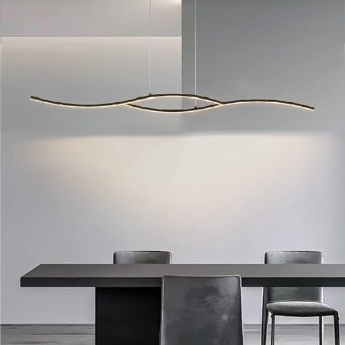 Lustre led moderne noir 26W suspension intensité variable salle à manger - 5