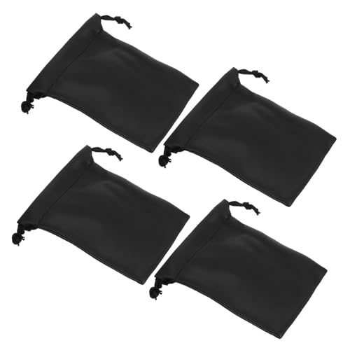 Holibanna 4pcs Microphone Storage Bag Compact Drawstring Mic Pouch Durable PU Microphone Holder Portable Accessory for Recording Protects Against Debris and Dirt