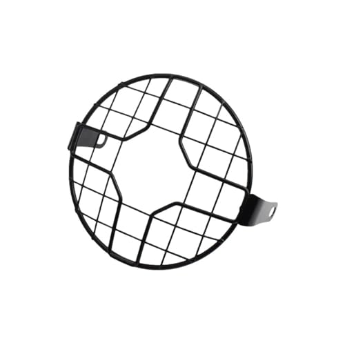 Couvercle lampe gril pour chopper en acier noir mat avec protecteur universel de phare vintage