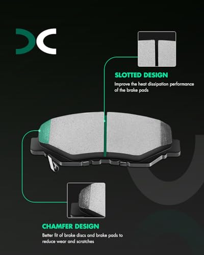 Image of SCITOO D1159 D1172 Front and Rear Ceramic Disc Brake Pad Set 8PCS w /Hardware Fit For Buick For Lucerne 2006-2011,For Cadillac For DTS 2006-2011