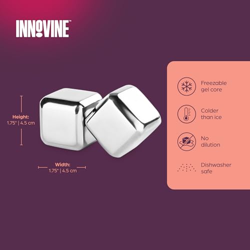 Cubos de enfriamiento grandes de acero inoxidable Innovine, set de 2 miniatura 3