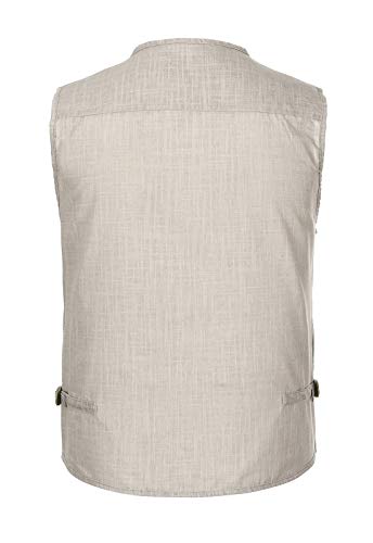 Image of Hbufnha Men's Casual Safari Travel Vest 16 Pockets Outdoor Work Vest Sleeveless Jacket Fishing Hiking Photograph