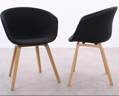 Image of Set of 2 Modern, Designer Chair for Home, Cafe, Hotel & Office (Black Full Fabric)