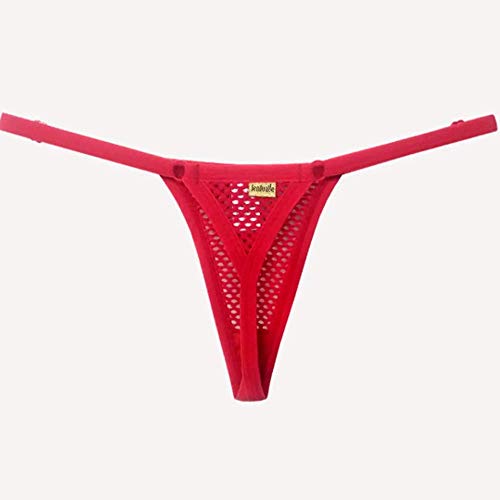 Calcinha Fio Dental Arrastão Regulagem Lingerie Feminina Vermelho