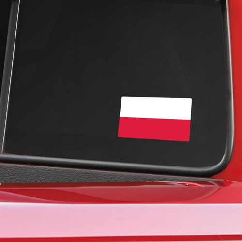 Image of World Country Flag Decal Stickers - Two Pack - for Cars Windows Bumpers Laptops Tablets Tumblers Cups Walls (Poland)