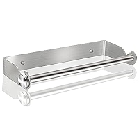 MaxHold No-Drilling/Suction Cup Kitchen Paper Towel Holders - Vaccum System - Stainless Steel Never Rust - for Bathroom & Kitchen