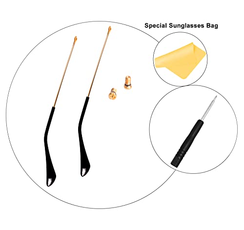 HiCycle2 Temple Arm Tips Replacement For Ray-Ban Aviator Series RB3025 Repair Kit (Gold&Black), Bc03J-Black, Common - Image 3