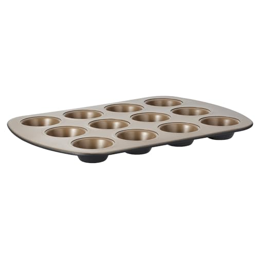 Stanley Rogers Ceramabake - Mini bandeja para magdalenas de 12 tazas, sartén de cerámica antiadherente saludable sin PFAS, PFOA, PTFE, cadmio y plomo, ideal para cupcakes, mini pasteles, magdalenas y