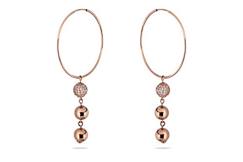 Creoles or rose avec pendentif boule pour sublimer vos looks quotidiens