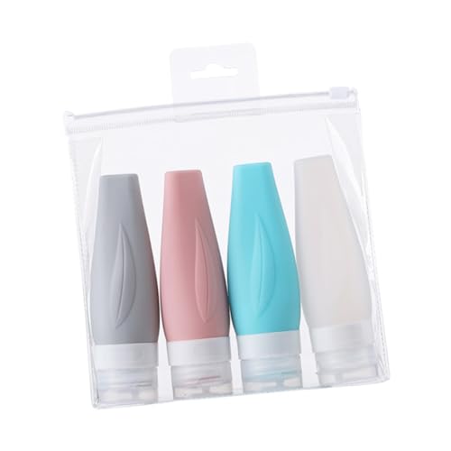 ULTECHNOVO 4個 硅?製携帯用旅行装ボトル 漏れ防止設計の ン製詰め替え容器 化粧品 シャンプー用空ボトル メイクバッグやスーツケースに