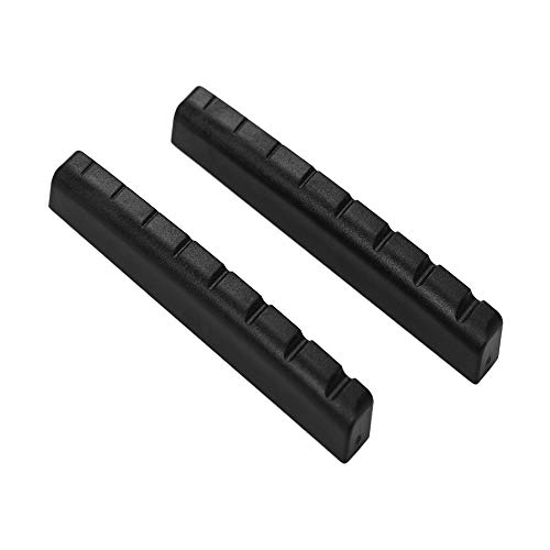 RuleaxAsi 2PCS Sela de porca com fenda plástica preta para peças de substituição de guitarra de 8 co