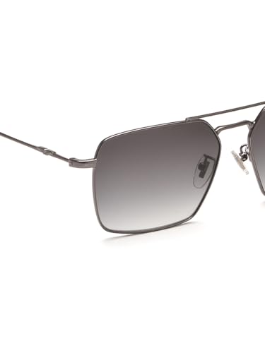 Image of POLICE sunglasses| 100% UV protected | Gradient | Full Rim | Square | Men | Large | Shiny Gun Alloy Metal Frame | Smoke Gradient CR39 Lens