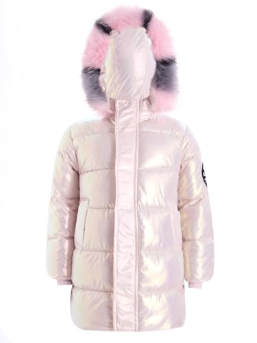 Chaqueta de invierno para niña con capucha desmontable y abrigo acolchado grueso 3