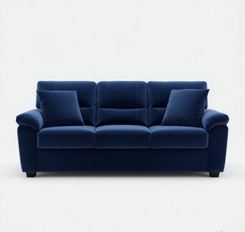 Image of Anderson Sofa Set for Living Room | Sectional Sofas | Premium Fabric Sofa for Home Office | Fabric Sofa Set | Fabric Sofa (Blue Fabric, 3 Seater)