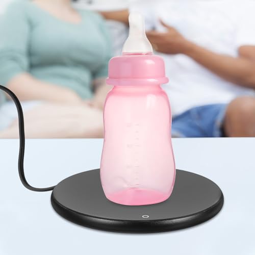 Angoily Electric Mug Warmer for Desktop with Type-c USB, 15w High Power Temperature Control Mug Pad for Coffee and Milk Cups, Touch Sensor with 3 Heat Settings, Reusable Beverage Warmer