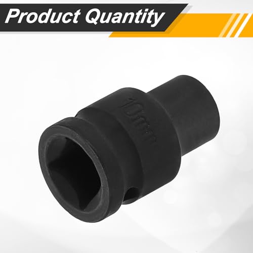 Image of HARFINGTON 1 /2 inch Drive x 10mm Shallow Impact Socket 12-Point Metric CR-V Steel Spindle Nut Impact Flip Sleeve for Home Auto Nuts Bolts Repair