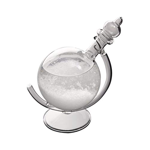 Sturmglas Wetterstation Globus Kristall Wettervorhersage mit Glasbasis Desktop Wetterprädiktor Dekorative Glasflasche Kreative Dekoration