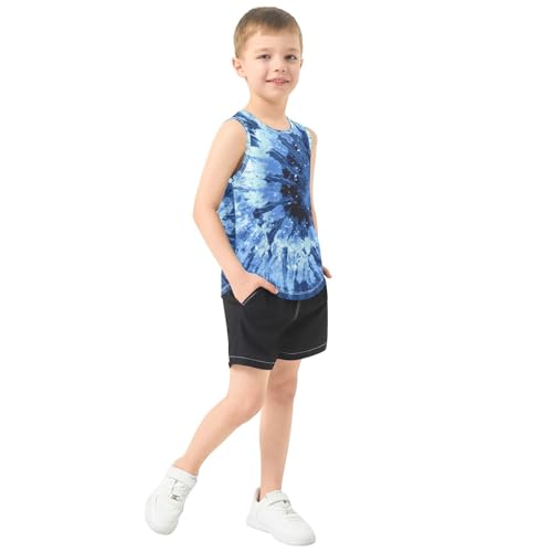 J JOYSAY Blue Red Fiery Dragons Boys Tank Top Sleeveless Muscle Shirts Quick Dry Sport Workout Active Kids T-Shirts 3-15T4