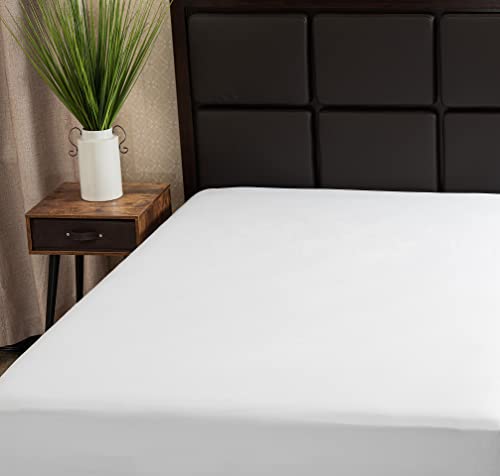 Circleshome Fitted Queen Sheet Only, Premium Soft Sateen Sheets, Poly Cotton 300 High Thread Count Sheets, Machine Washable & Wrinkle Resistant (White, Queen 60X80) 16 Inch Deep #TOP9