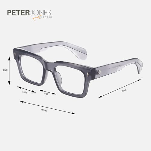 Image of Peter Jones I Zero Power Blue Cut Computer Glasses I Retro Square Shape I Gaming Glasses I UV Protected & Blocks Harmful Rays I Men & Women I Large Square 3804